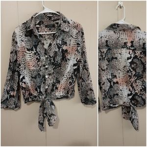 Karen Kane blouse pink, blue and black size small